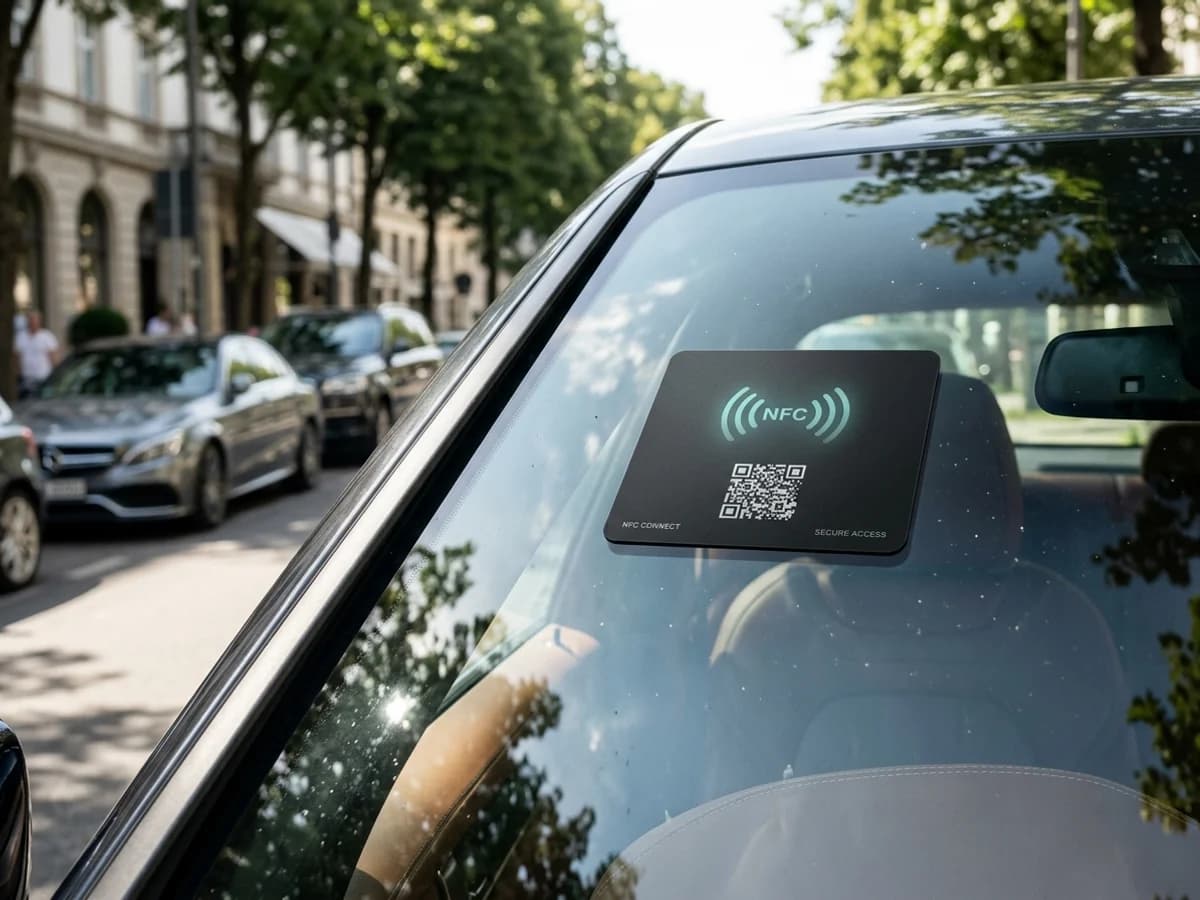 ملصق زجاج السيارة الذكي (Smart Car Tag)